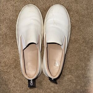 Chloe White Slip-On Sneakers
